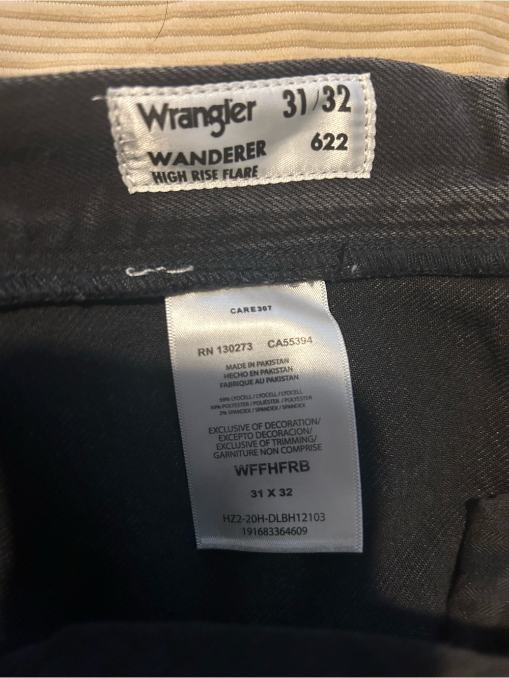 Wrangler Black Flare Jeans - Wide Leg - Picture 3 of 3